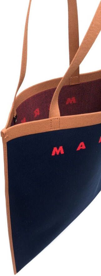 Marni Shopper met logo Blauw