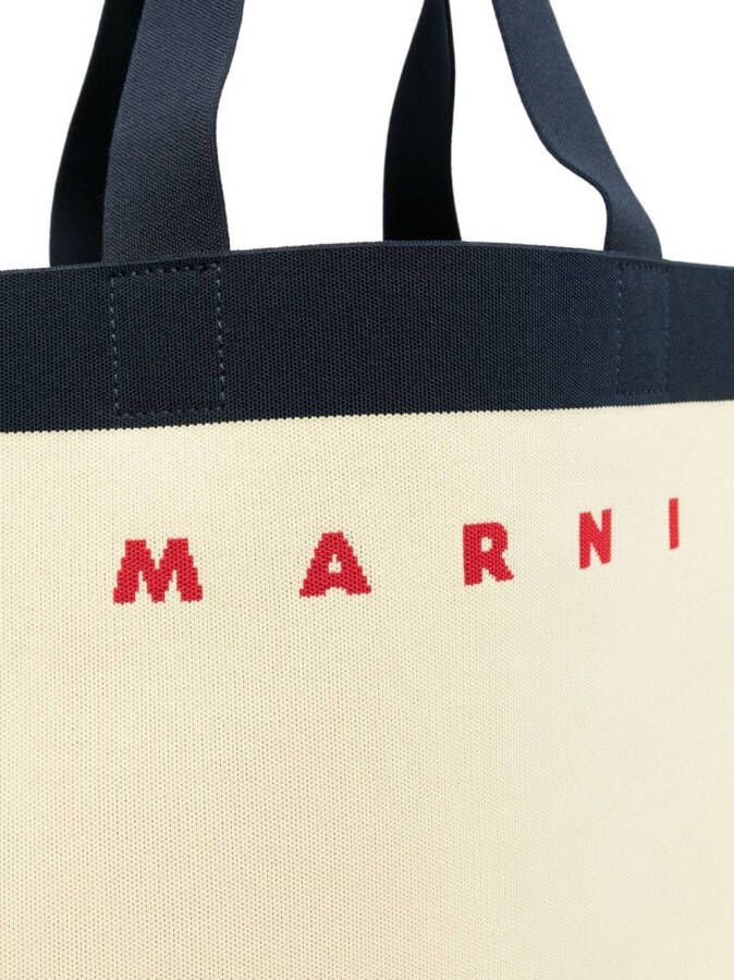 Marni Shopper met logo-jacquard Bruin