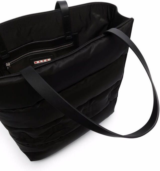 Marni Shopper met logo-reliëf Zwart
