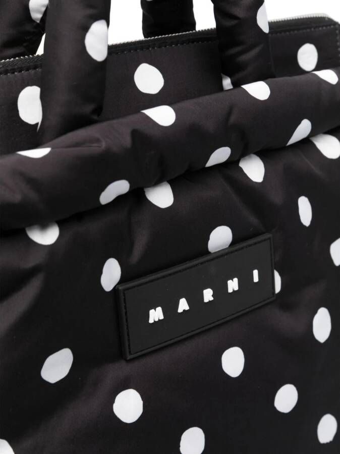 Marni Shopper met logopatch Zwart
