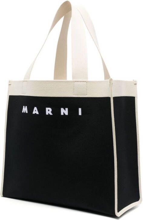 Marni Shopper met logoprint Zwart