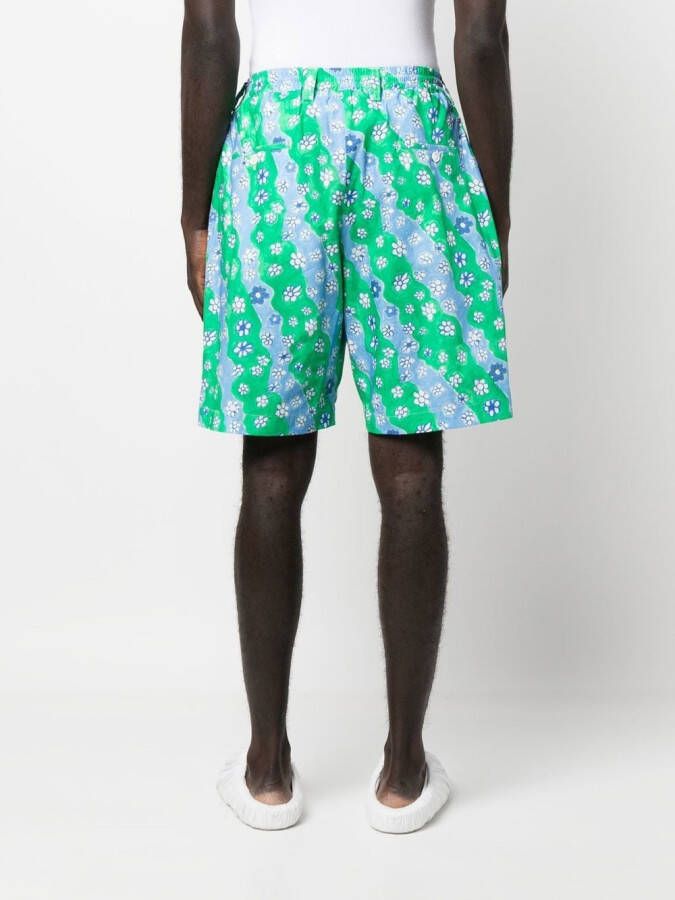 Marni Shorts met bloemenprint Groen