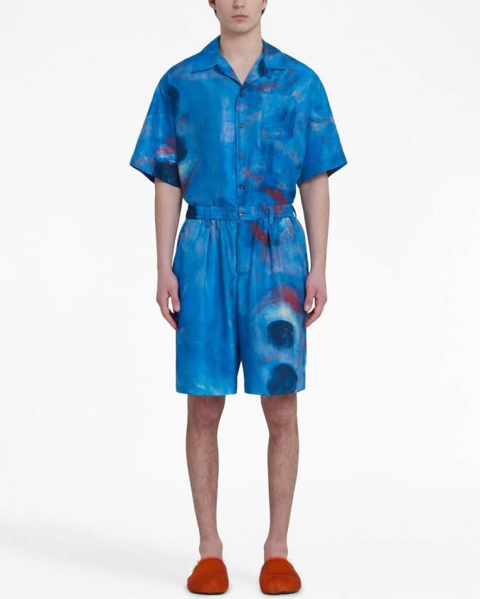 Marni Shorts met print Blauw