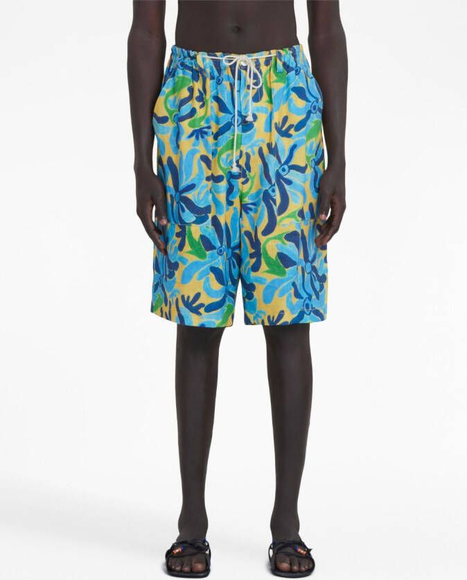 Marni Shorts met verlaagd kruis Blauw