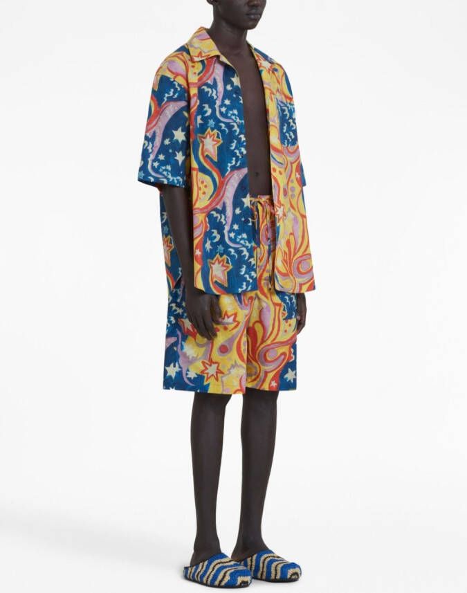 Marni Shorts met verlaagd kruis Blauw
