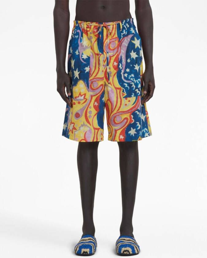 Marni Shorts met verlaagd kruis Blauw