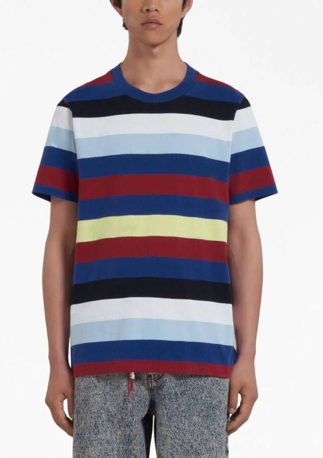 Marni Drie gestreepte katoenen T-shirt Blauw