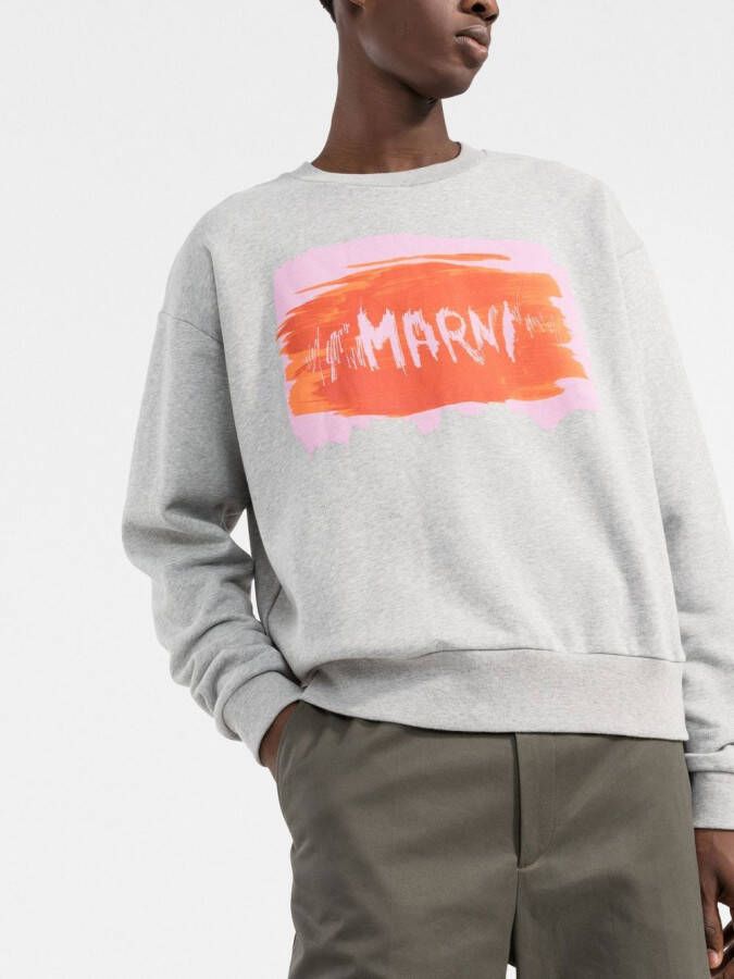 Marni Sweater met logoprint Grijs