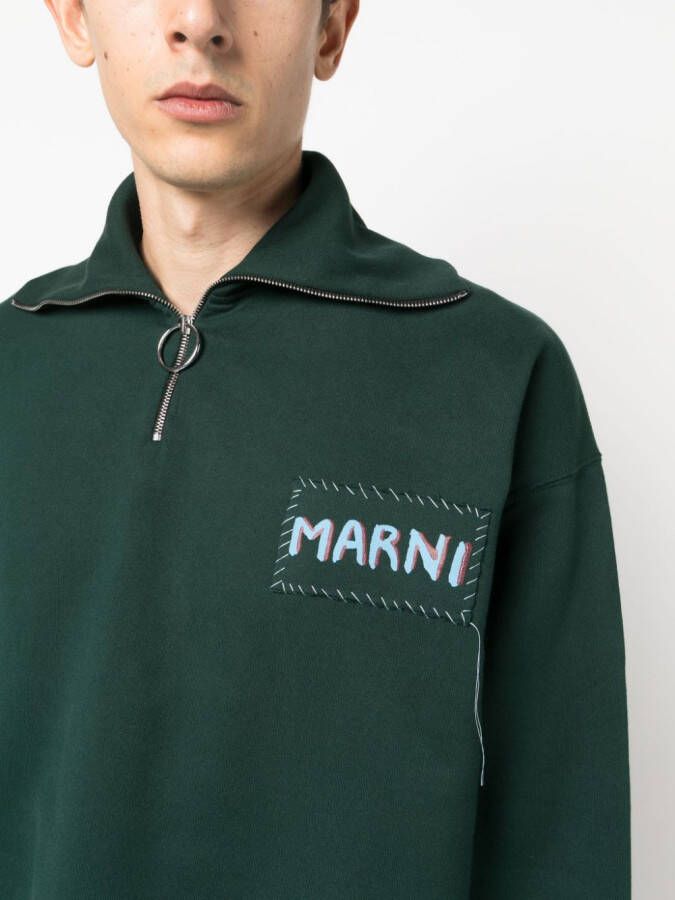 Marni Sweater met logoprint Groen