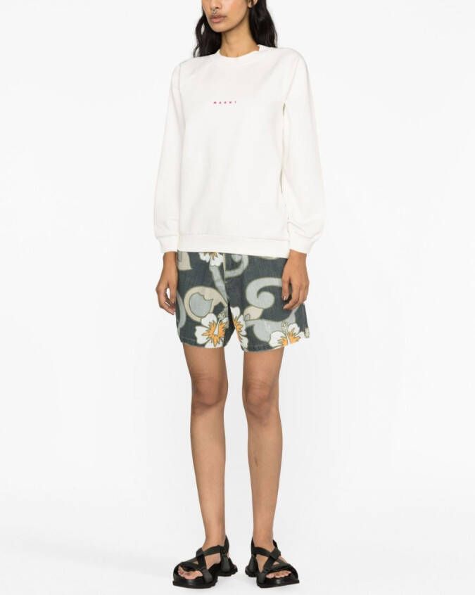 Marni Sweater met logoprint Wit