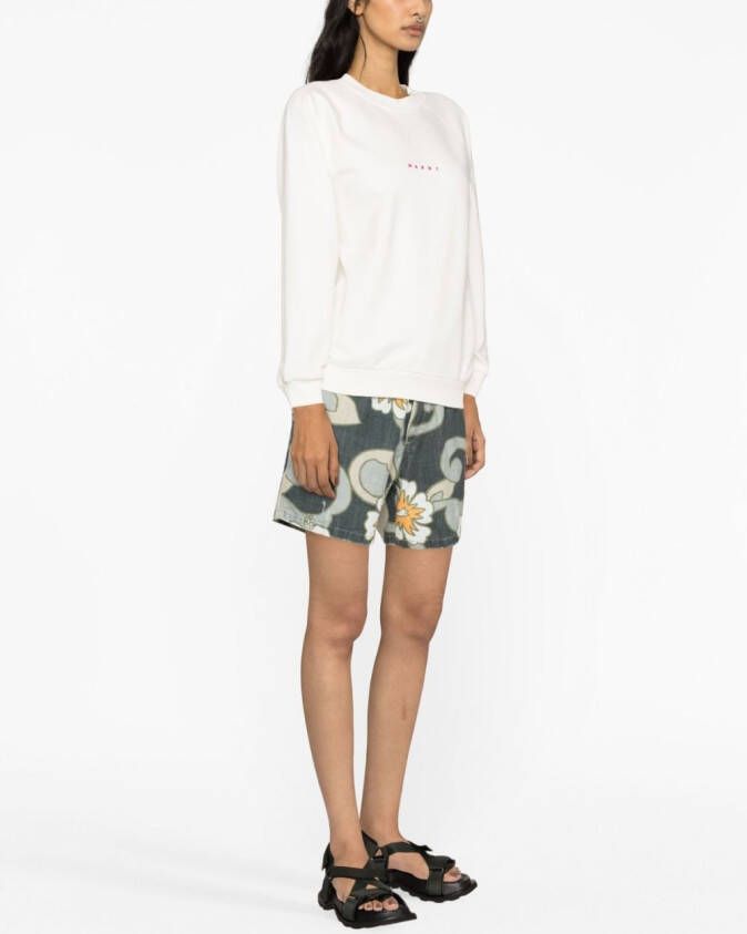 Marni Sweater met logoprint Wit