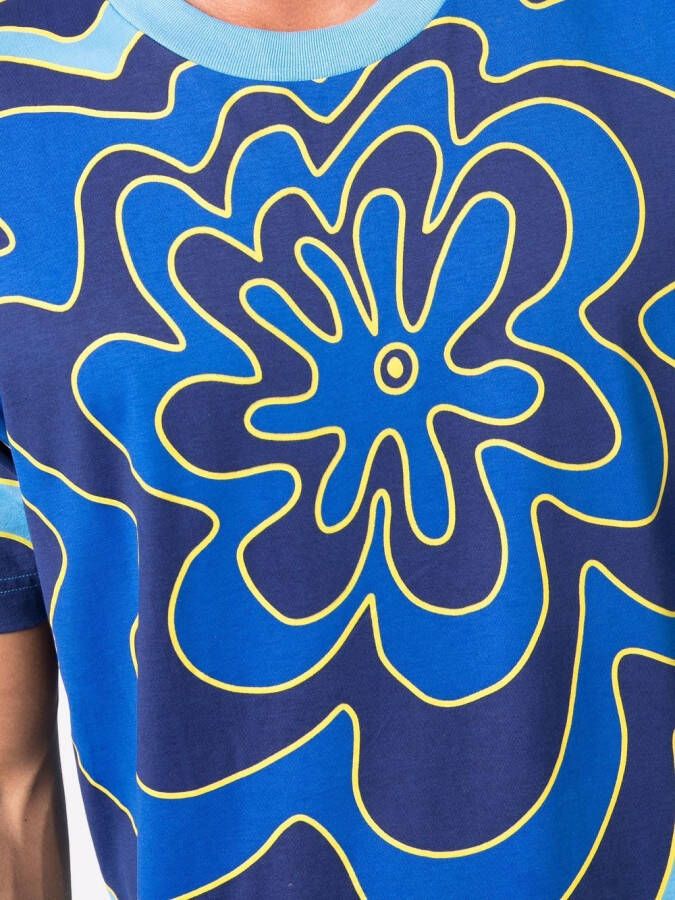 Marni T-shirt met bloemenprint Blauw