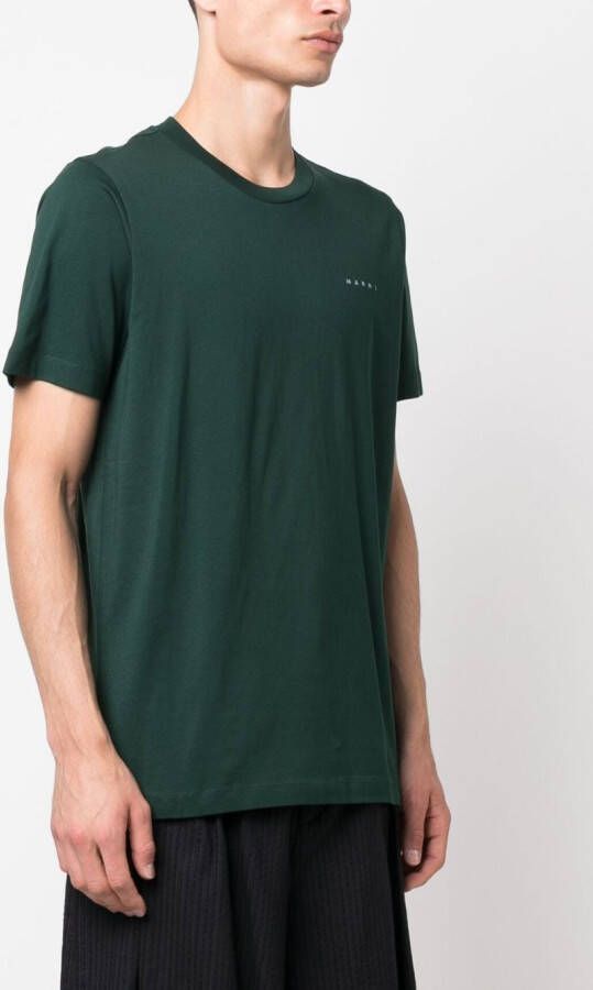 Marni T-shirt met geborduurd logo Groen