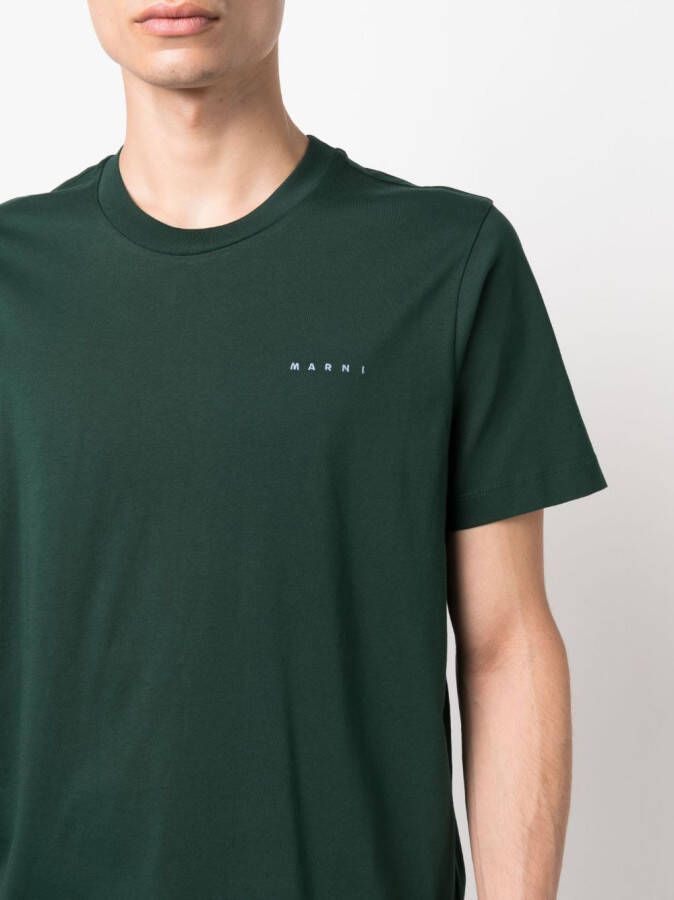 Marni T-shirt met geborduurd logo Groen