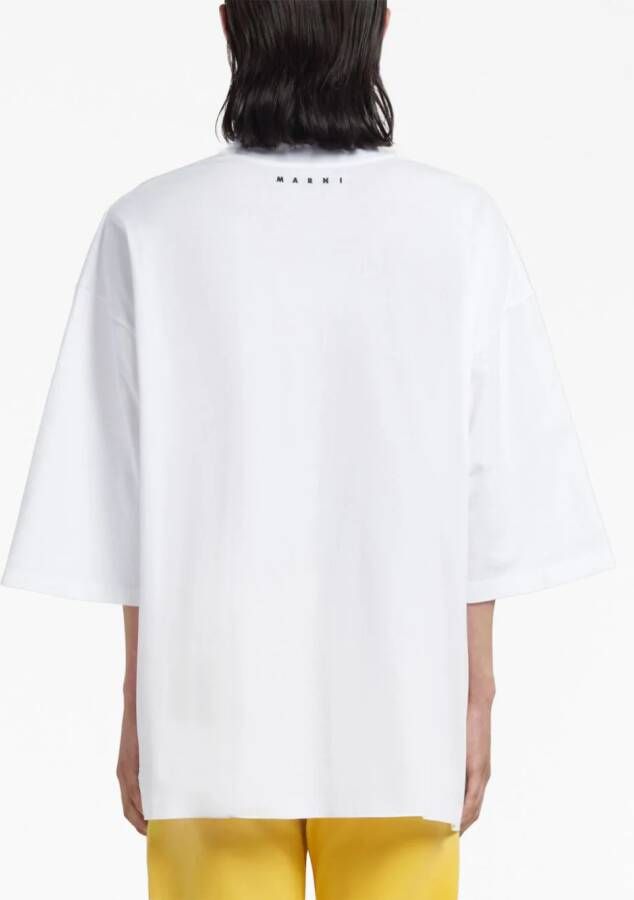 Marni Katoenen T-shirt met tekst Wit