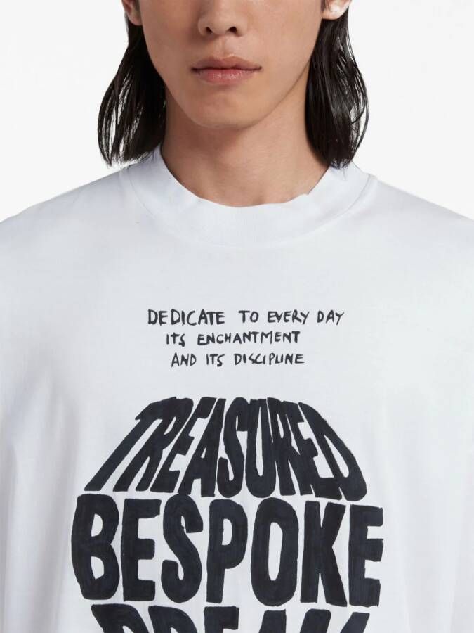 Marni Katoenen T-shirt met tekst Wit