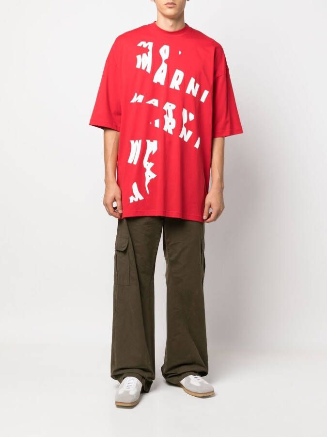 Marni T-shirt met logoprint Rood