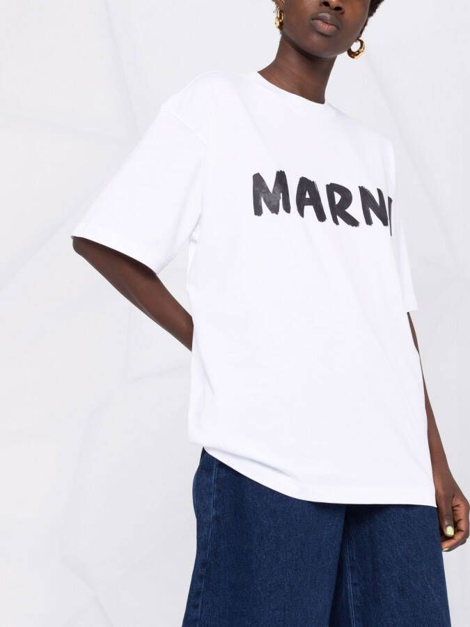 Marni T-shirt met logoprint Wit