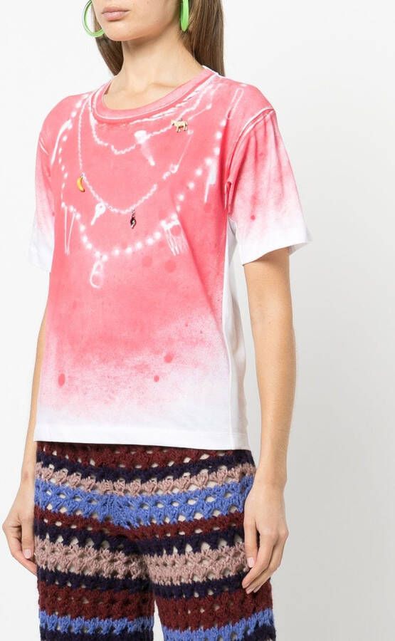 Marni T-shirt met print Roze