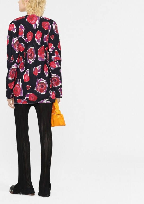 Marni Top met roosprint Zwart
