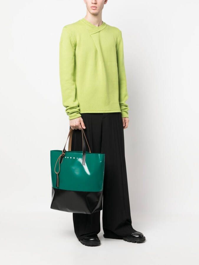 Marni Tribeca shopper met colourblock Groen