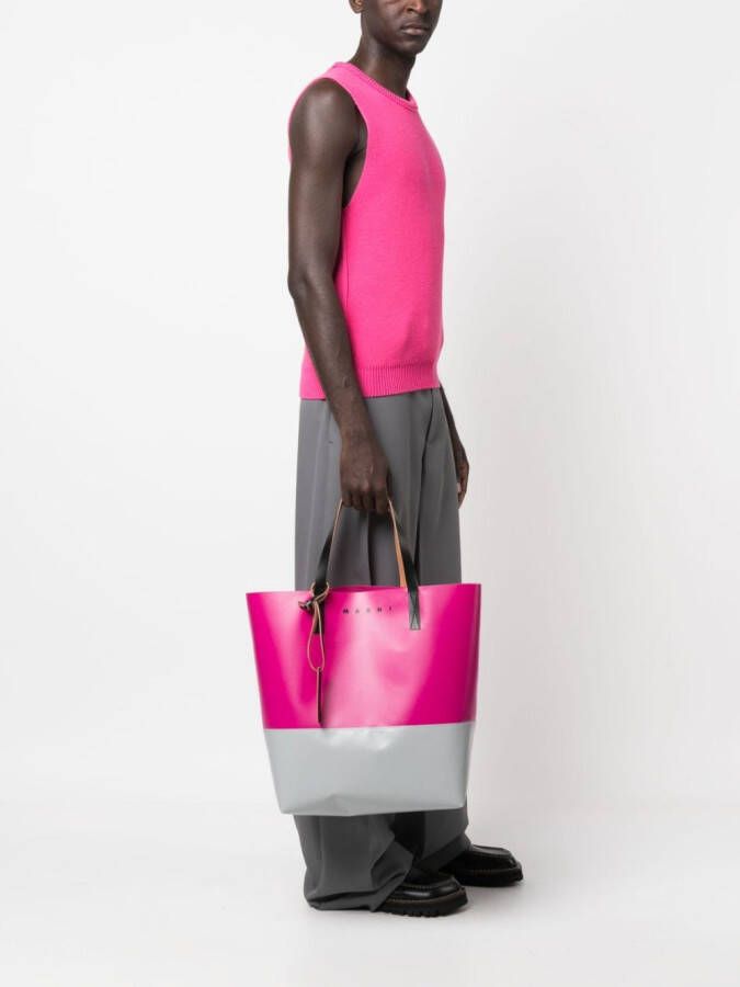 Marni Tribeca shopper met colourblocking Roze