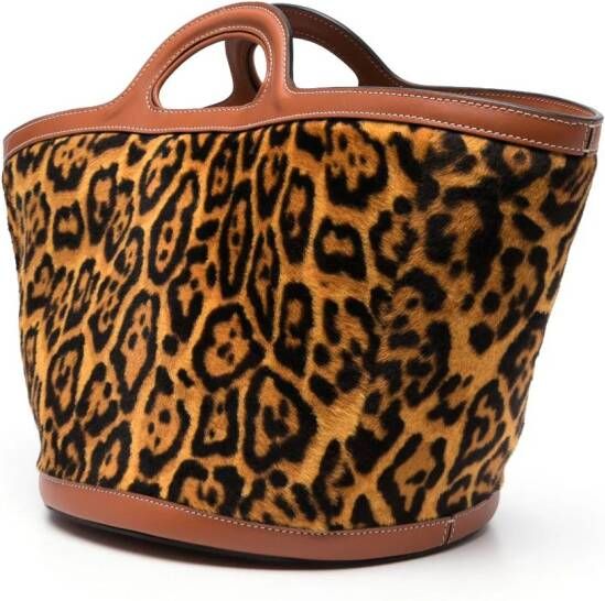 Marni Tropicalia leopard-print bucket bag Bruin