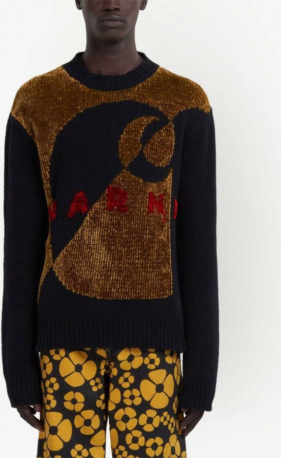 Marni Trui met fluwelen-effect Zwart
