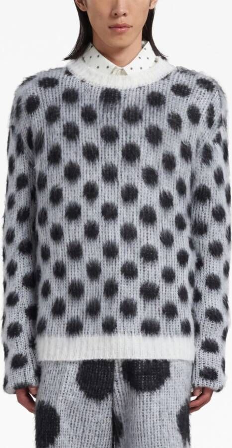 Marni Intarsia trui met stippen Zwart