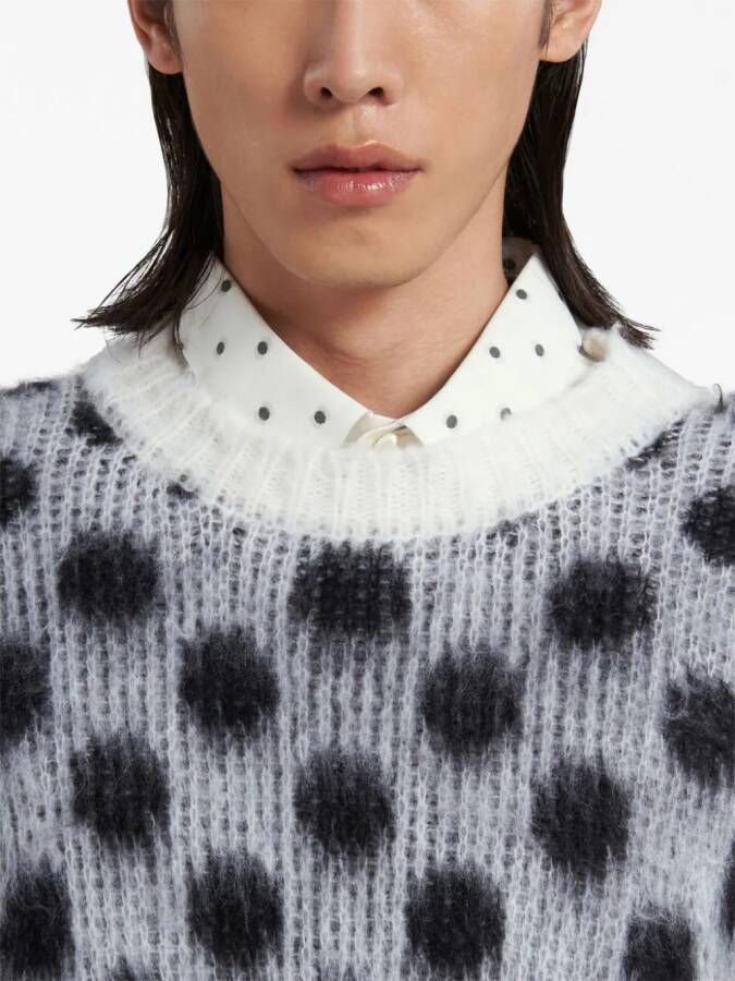 Marni Intarsia trui met stippen Zwart
