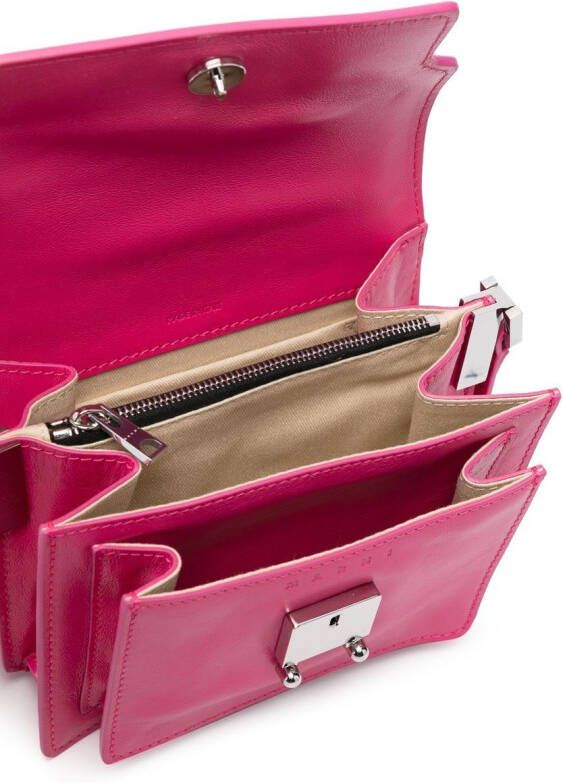 Marni Trunk leren schoudertas Roze