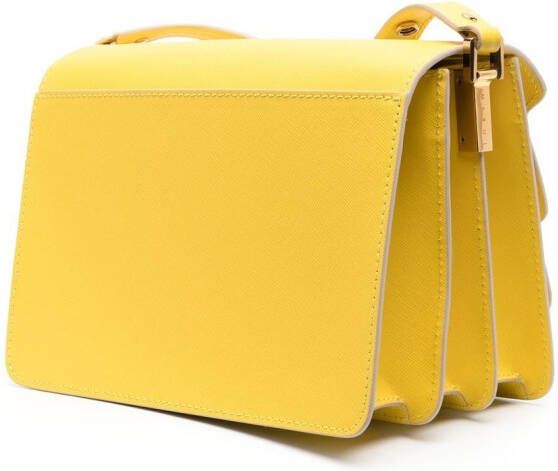 Marni Trunk leren schoudertas Geel