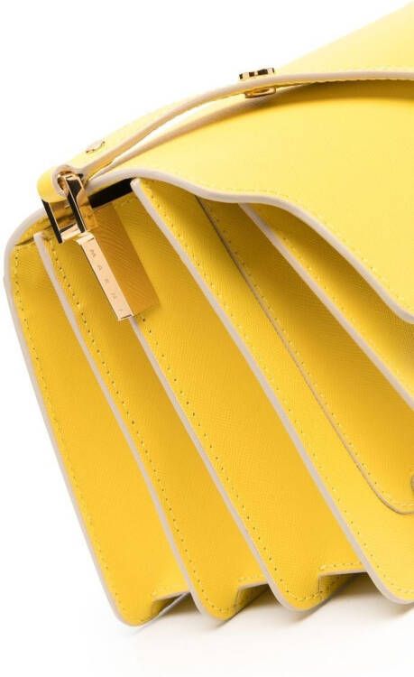 Marni Trunk leren schoudertas Geel