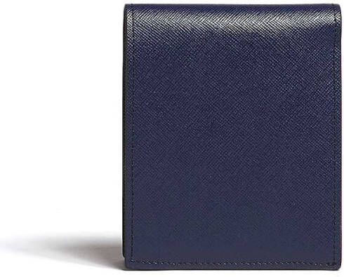 Marni Leren portemonnee met logoprint Blauw