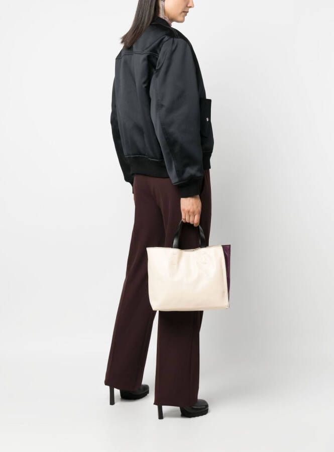 Marni Stijlvolle Leren Tas Beige Dames