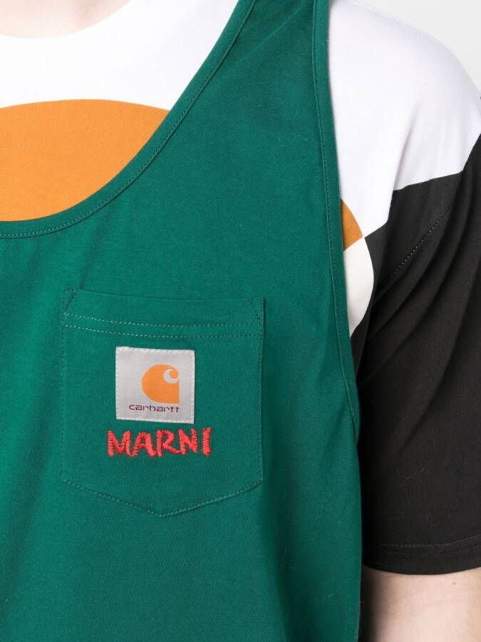 Marni x Carhartt T-shirt met colourblocking Wit