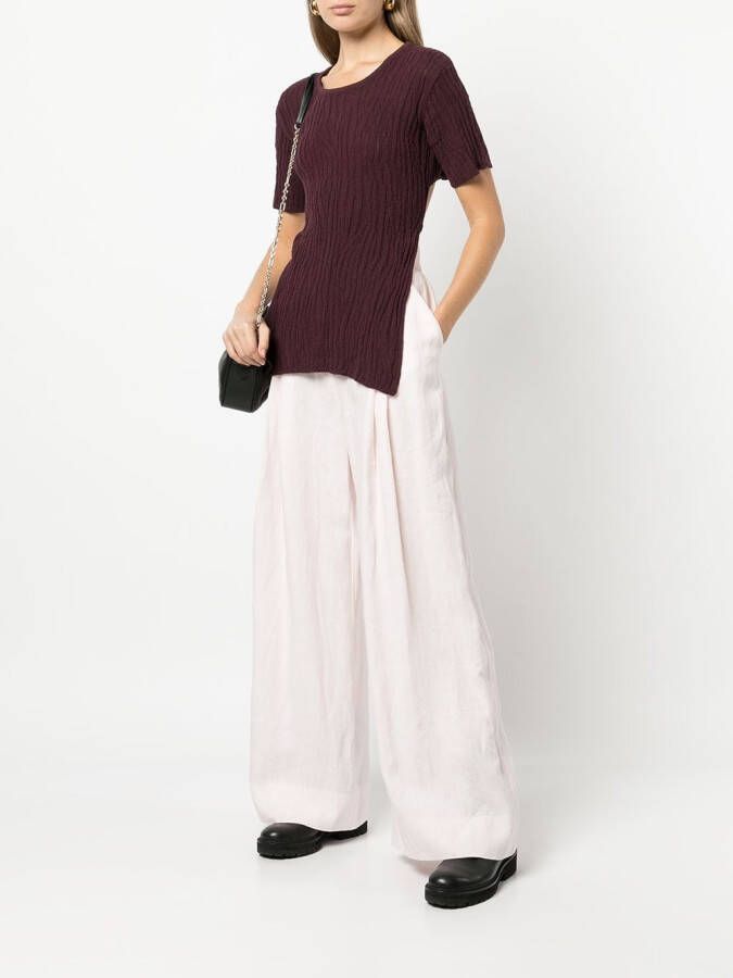 Marques'Almeida T-shirt met open rug Bruin