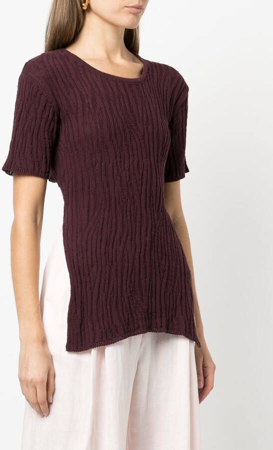 Marques'Almeida T-shirt met open rug Bruin