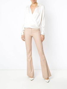Martha Medeiros Magali broek met wijde pijpen Beige