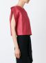 Martine Jarlgaard cropped boxy blouse Rood - Thumbnail 3