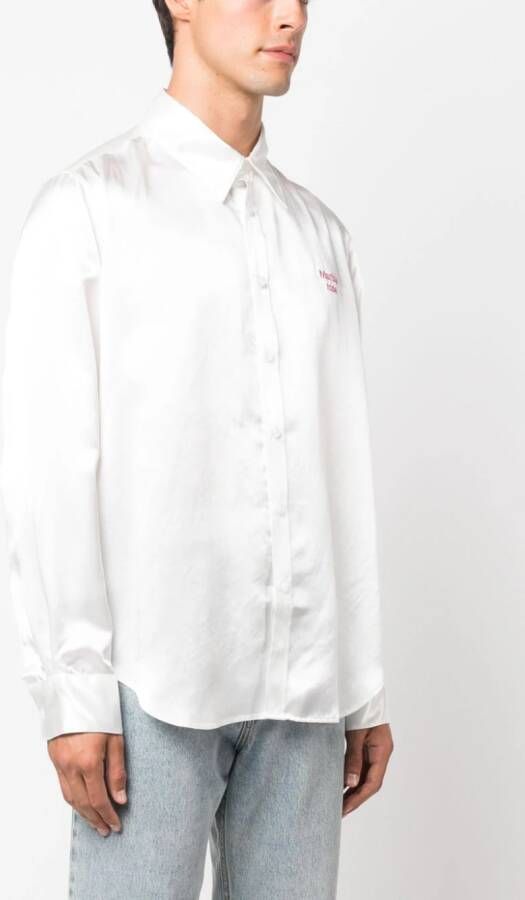 Martine Rose Overhemd met satijnen afwerking Wit
