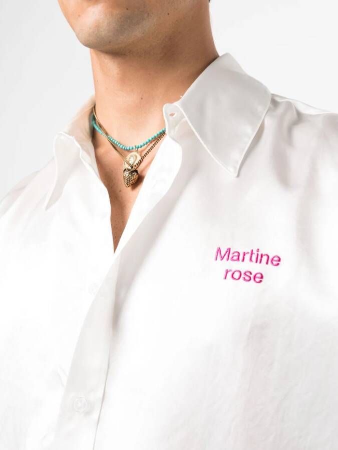 Martine Rose Overhemd met satijnen afwerking Wit