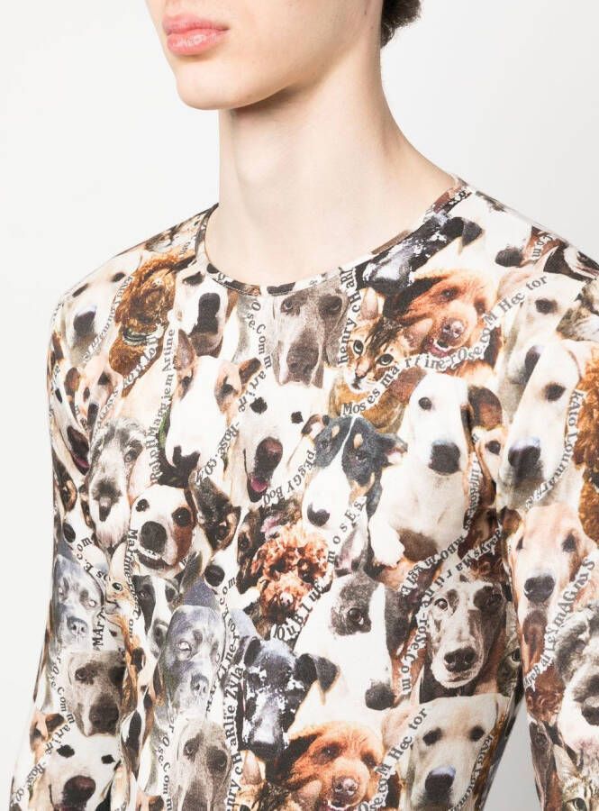 Martine Rose Overhemd met dierenprint Beige