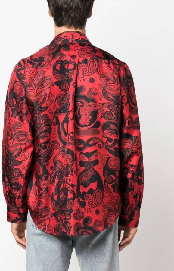 Martine Rose Overhemd met paisley-print Rood