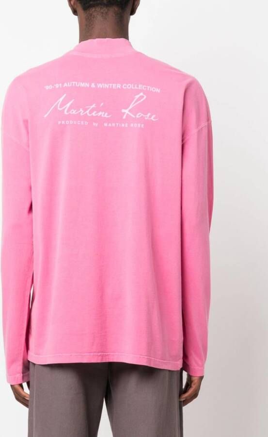 Martine Rose T-shirt met logoprint Roze