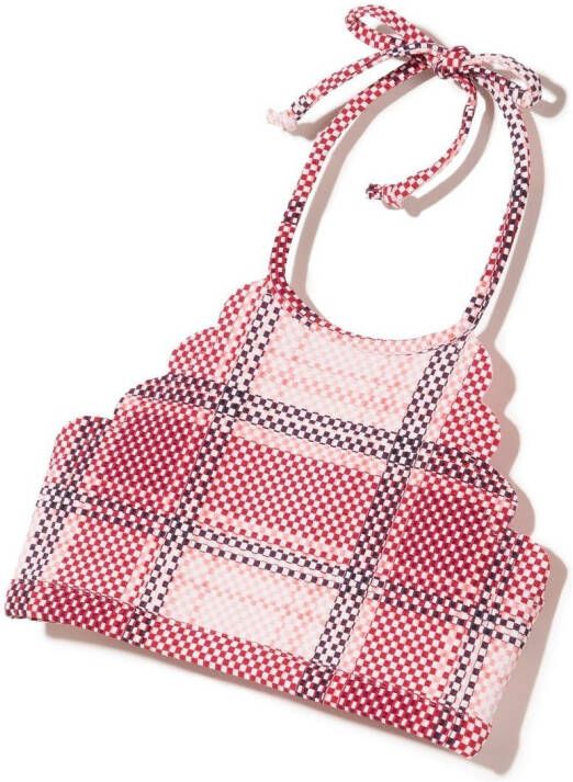 Marysia Kids Geruite bikinitop Roze