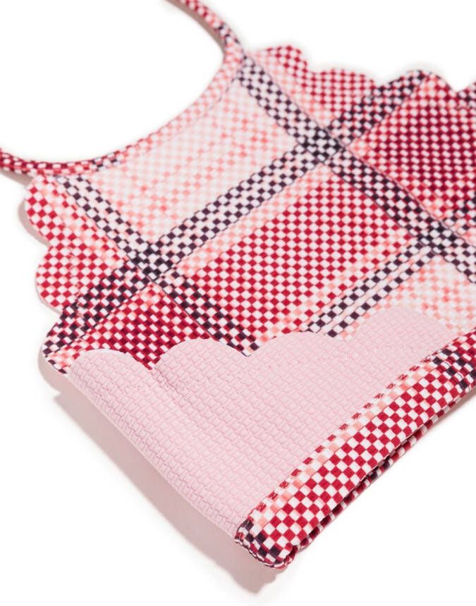 Marysia Kids Geruite bikinitop Roze