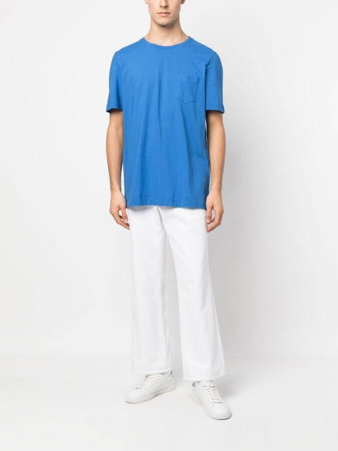 Massimo Alba T-shirt met borstzak Blauw