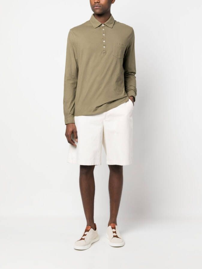Massimo Alba Poloshirt met lange mouwen Groen