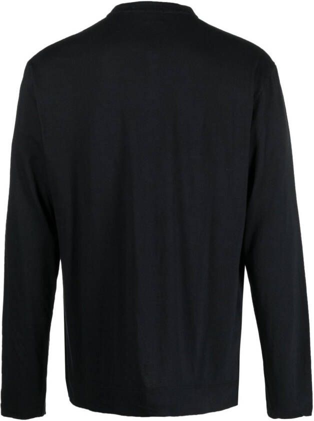Massimo Alba T-shirt met lange mouwen Zwart